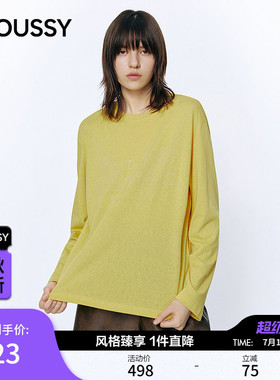 MOUSSY 2026春季新品慵懒休闲风简约圆领长袖T恤女028JSC90-1058