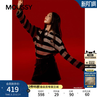 028IAA01 MOUSSY&Monchhichi合作款 学院风T恤衫 新品 1020 春季