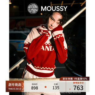 010IAF01 MOANDMO 复古撞色毛针织衫 7501 2026早春新品 MOUSSY