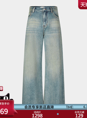 MOUSSY2026夏季新品美式复古风百搭渐变阔腿牛仔裤0028JSA11-1031
