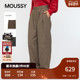 冬季 新品 复古通勤风褶皱阔腿休闲长裤 MOUSSY 女010IA331 3561