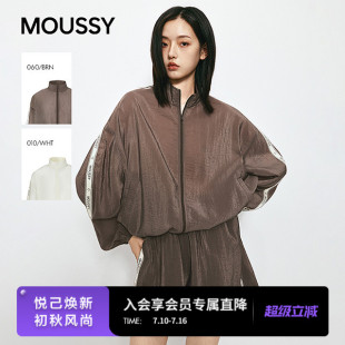 MOUSSY 2026夏季新品复古通勤风下摆抽绳翻领外套女032JSA30-1001