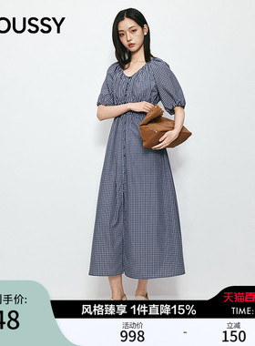【爆品回归】MOUSSY 2026夏季新品复古格子连衣裙028JSX33-1011