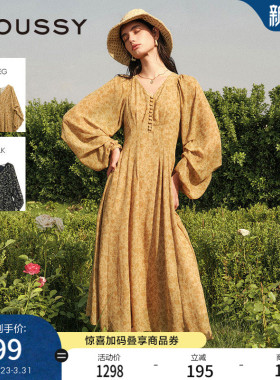 MOUSSY 春季新品南法度假风碎花气质浪漫连衣裙028ISX33-3711