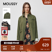 新品 休闲风后背字母印花长袖 衬衫 MOUSSY秋季 女028IAZ30 1041