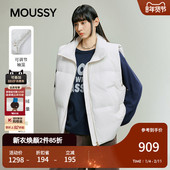秋季 新品 纯色翻领保暖宽松90羽绒马甲 MOUSSY 028IAA30 1041