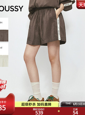 MOUSSY 2026夏季新品复古风撞色条纹休闲宽松短裤女032JSA31-1001