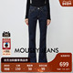 028ISB12 MOUSSY 1001 休闲风明线拼接修身 微喇牛仔裤 秋季 新品