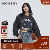 MOUSSY 7601 remake做旧裂缝印花卷边卫衣女010HAL90 冬季 新品