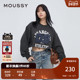 MOUSSY 7601 remake做旧裂缝印花卷边卫衣女010HAL90 冬季 新品