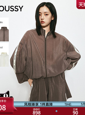 MOUSSY 2026夏季新品复古通勤风下摆抽绳翻领外套女032JSA30-1001