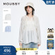 夏季 028ISA30 新品 衬衫 1003 甜美风抽褶皱系带宽松长袖 MOUSSY