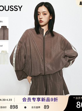 MOUSSY 2026夏季新品复古通勤风下摆抽绳翻领外套女032JSA30-1001
