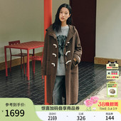 毛呢大衣028IAC30 MOUSSY 通勤复古风牛角扣长款 新品 1089 冬季