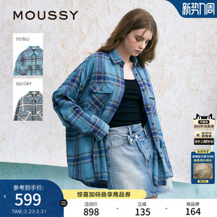 美式 新品 复古格纹LOGO时尚 衬衫 1052 赵昭仪同款 女028JSX30 MOUSSY