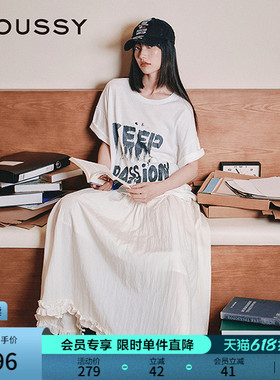 MOUSSY 早春潮流涂鸦风字母印花宽松短袖T恤028IAA90-1002
