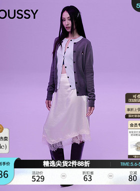 MOUSSY&Monchhichi合作款春季新品长袖针织开衫028IAA01-1034