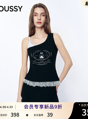MOUSSY&Monchhichi合作款2026夏季新品蕾丝拼接吊带028JSZ01-1003