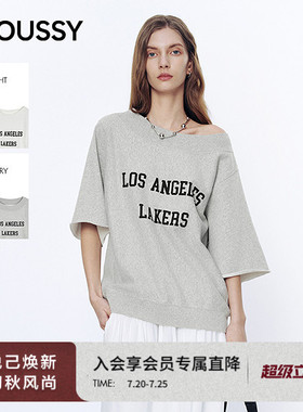 MOUSSY 2026春季新品慵懒休闲风字母印花短袖T恤女028JSA90-1024