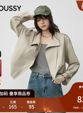 MOUSSY2025秋季新品通勤工装风宽松夹克风衣外套女028IAC30-1071