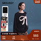 MOUSSY 1061 028IAZ70 2026早春新品 甜美风蝴蝶结圆领套头毛针织衫