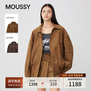 1032 复古文艺风宽松翻领夹克外套女028IAA30 MOUSSY2025秋季 新品