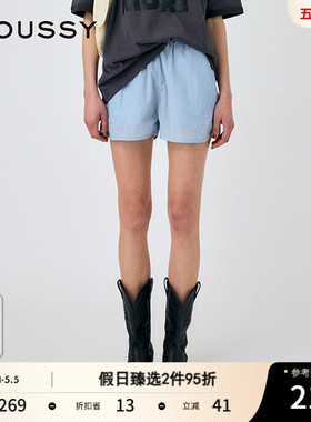 MOUSSY 夏季新品休闲运动户外风松紧短款休闲裤010IS631-3051