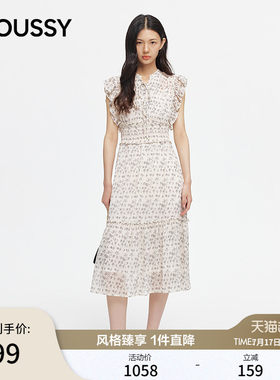MOUSSY2026夏季新品法式田园碎花气质无袖连衣裙028JSC33-1033