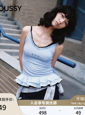 MOUSSY 潦草小狗系列2026夏季新品花边拼接吊带衫女028JSZ01-1012