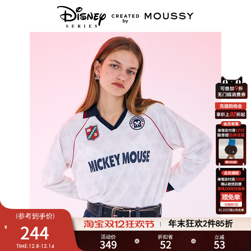 MOUSSY 秋季新品迪士尼联名Blokecore米奇T恤女010HAL90-0901