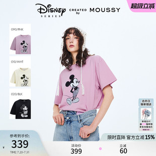 2025夏季 迪士尼联名经典 MOUSSY 新品 4211 米奇短袖 T恤女010ISY90