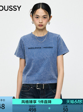 MOUSSY× INSILENCE联名 2026夏季新品复古做旧T恤010JSF01-5951