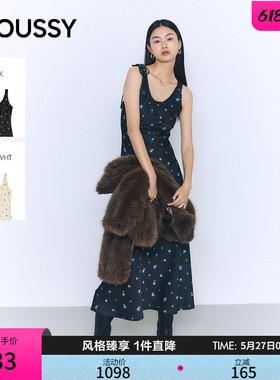 MOUSSY 2026春季新品清新小碎花约会无袖长款连衣裙010JS333-2321