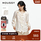 秋季 饰荷叶边衬衫 新品 MOUSSY 法式 浪漫层叠装 女028ISA30 3471