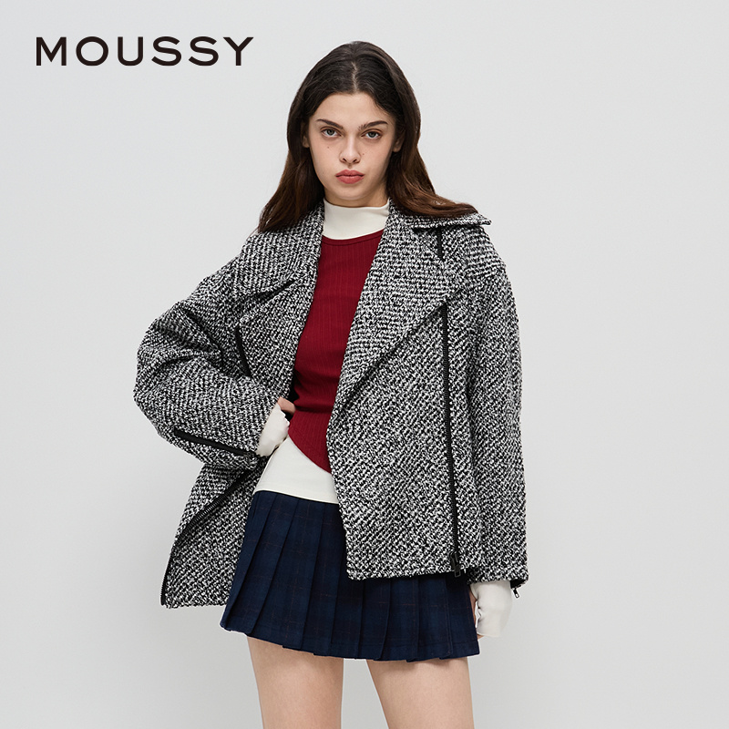 粗花呢外套老钱风MOUSSY
