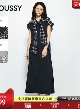 MOUSSY 2026夏季新品优雅复古风格纹外衫长款连衣裙028JSC83-1003