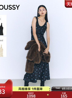 MOUSSY 2026春季新品清新小碎花约会无袖长款连衣裙010JS333-2321