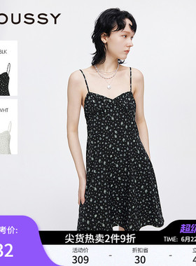 MOUSSY 夏季新品波嘻风茶歇裙碎花吊带连衣裙女028ISA33-1004