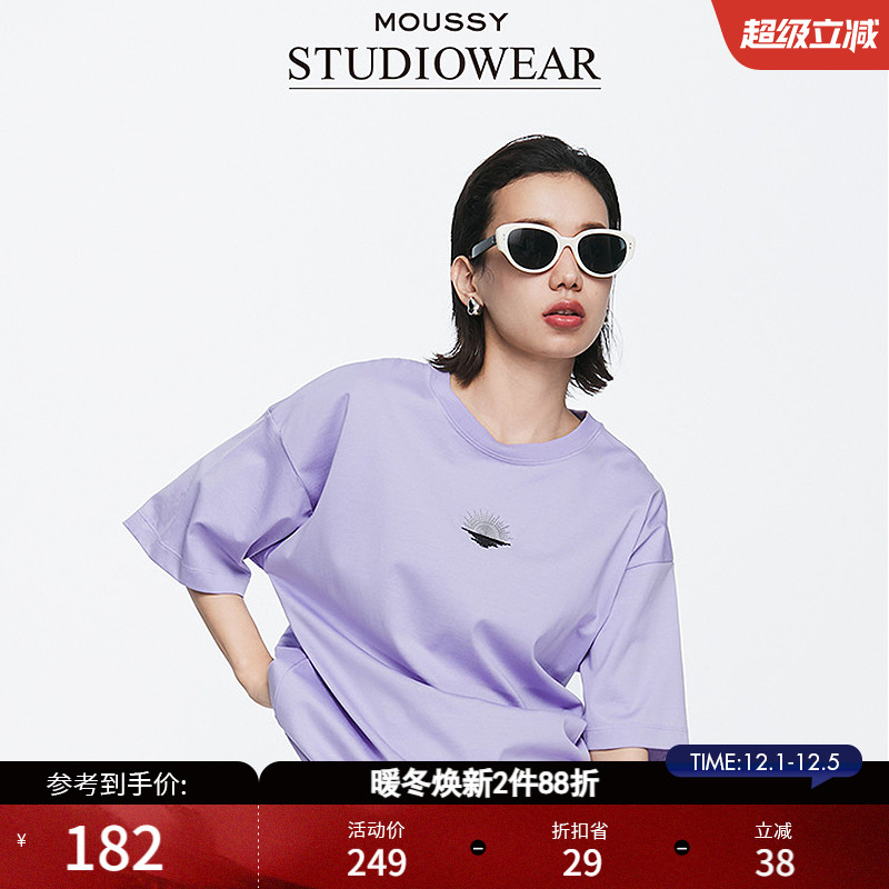 MOUSSY涂鸦印花短袖T恤