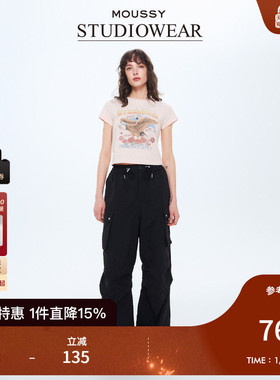 STUDIOWEAR x MOUSSY2025春季新品多口袋抽绳工装裤028ISA31-1711