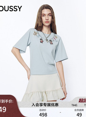 MOUSSY&Monchhichi合作款 2026夏季新品项链印花T恤028JSZ01-1002