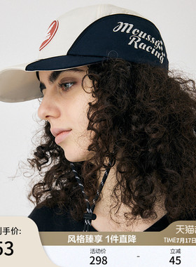 MOUSSY 2026春季新品刺绣字母撞色抽绳休闲棒球帽010ISP01-8051