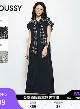 MOUSSY 2026夏季新品优雅复古风格纹外衫长款连衣裙028JSC83-1003