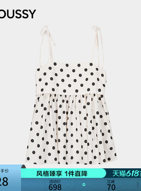MOUSSY 2026夏季新品甜美纯欲风荷叶边波点吊带衫女028JSA30-1071
