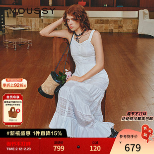 MOUSSY 秋季新品波西米亚风度假吊带连衣裙女028ISZ33-1301