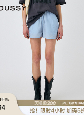 MOUSSY 夏季新品休闲运动户外风松紧短款休闲裤010IS631-3051