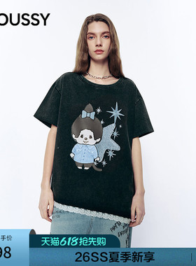 MOUSSY&Monchhichi合作款 2026夏季新品慵懒印花T恤028JSZ01-1006