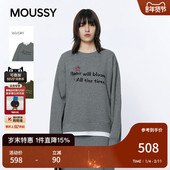 文艺风立体刺绣玫瑰字母卫衣女028IAB90 MOUSSY 2026早春新品 1037