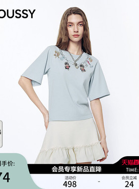 MOUSSY&Monchhichi合作款 2026夏季新品项链印花T恤028JSZ01-1002