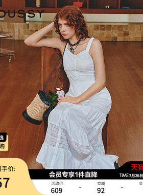 MOUSSY 夏季波西米亚风度假吊带连衣裙女028ISZ33-1301